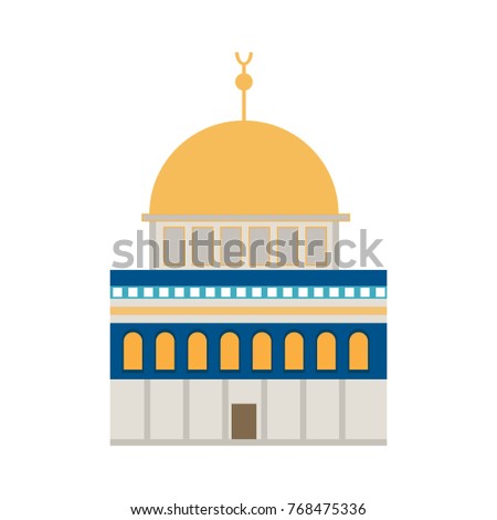 Mosque building on a white background, Vector illustration