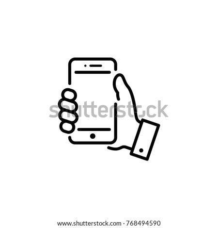 smartphone in hand icon vector