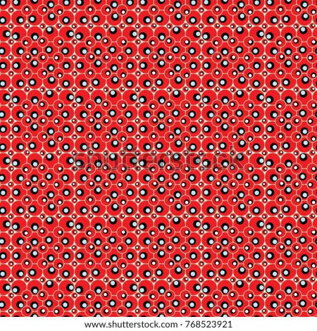 
red layers with black dots on a white background