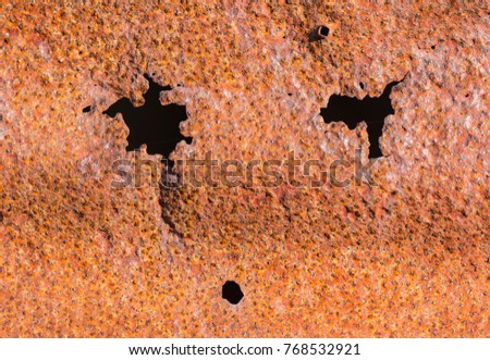 rusty metal plate with holes