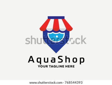 Aqua Shop Logo Template Design Vector, Emblem, Design Concept, Creative Symbol, Icon