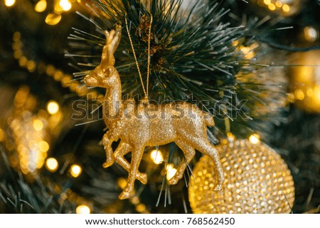 Decorated and illuminated christmas tree