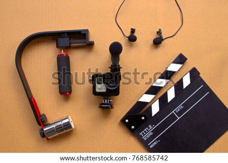 Video making equipment  in Video creator and Filmmaker concept 