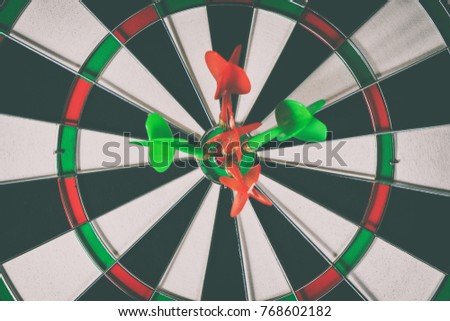 The target for darts and darts