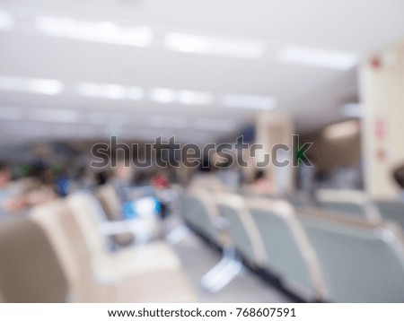 Blur picture of waiting area in hospital for many sick people