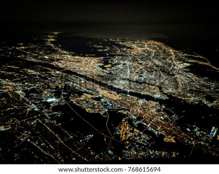 flying over New York City at night