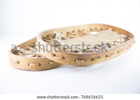 old ancient wooden snowshoe
