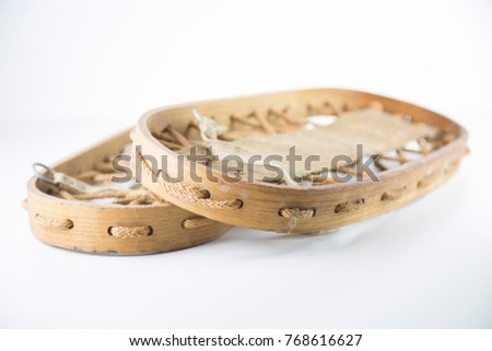 old ancient wooden snowshoe