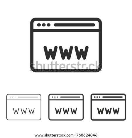Browser vector icon. Black illustration isolated on white background. Thin line symbol. Editable stroke. Royalty-Free Stock Photo #768624046