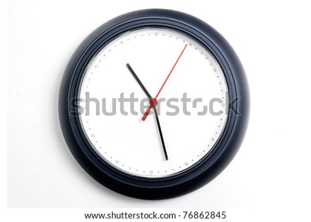Watch on wall without numbers on white Royalty-Free Stock Photo #76862845