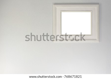 picture frame on the wall isolated on white