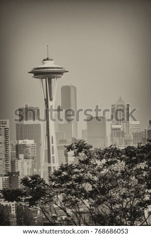 Seattle skyline as seen from Kerry Park, Washington state, US.