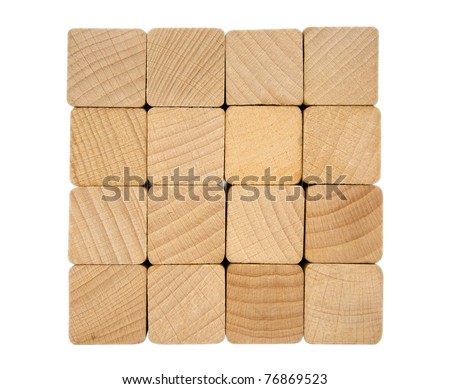 Wooden toy blocks isolated on white background. Clipping path included. Royalty-Free Stock Photo #76869523