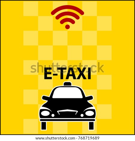 E-Taxi Wi-Fi Icon Symbol Raster Illustration