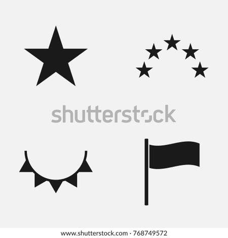 Set of Memorial Day  vector icons. Flat illustration.