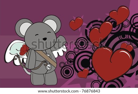 mouse cartoon cupid background in vector format