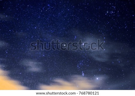 Universe image at night.