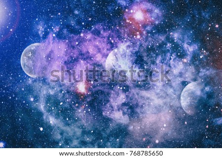 planets, stars and galaxies in outer space showing the beauty of space exploration. Elements furnished by NASA