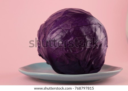 red cabbage with pink background
