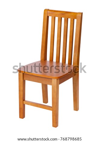 Wooden chair isolated over white, with clipping path Royalty-Free Stock Photo #768798685