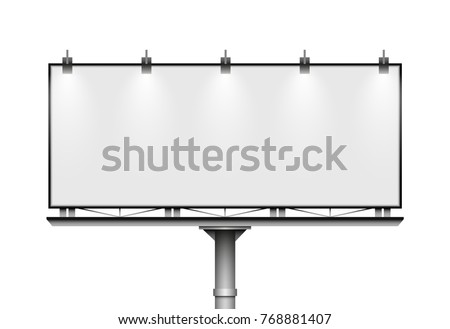 Blank big billboard. Mockup for your advertisement and design Royalty-Free Stock Photo #768881407