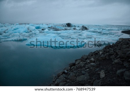 Iceland Jokulsarlon glacier lake winter