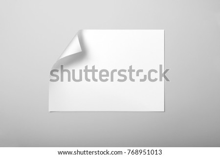 Real photo, blank letterhead, flyer, poster template. Isolated on grey background to place your design. 