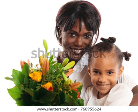 African Mother And Mixed-race Children