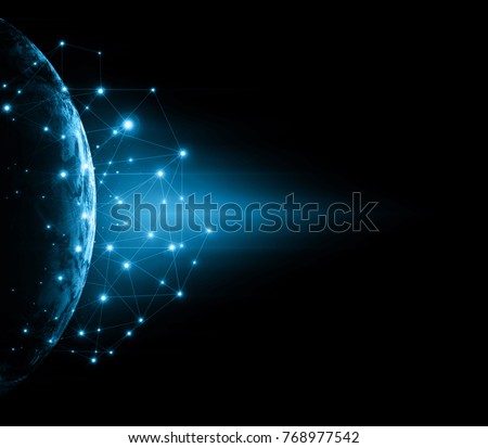Earth from Space. Best Internet Concept of global business from concepts series. Elements of this image furnished by NASA. 3D illustration. Symbol of travel, internet, technology and communication
