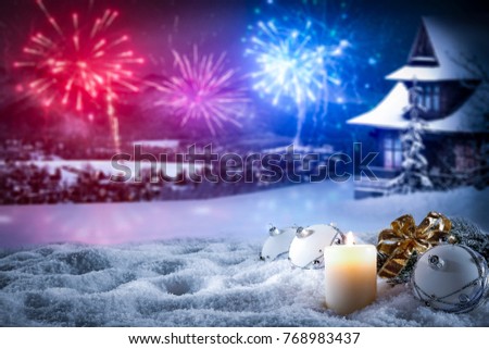 Winter time and Carnival background of free space for your decoration 