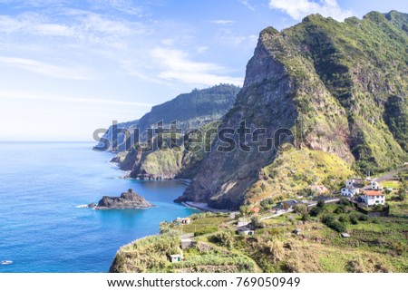Coastline near Santana on Madeira island, Portugal