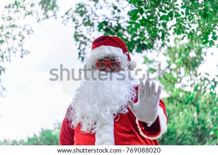 Portrait of santa claus,Thailand people,Sent happiness for children,Merry christmas,Welcome to winter