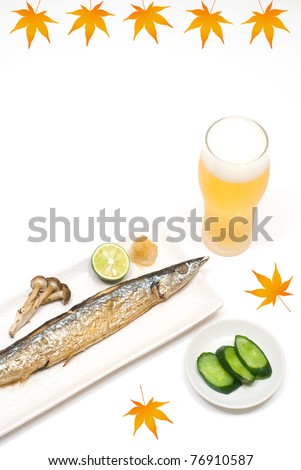 Grilled fish and beer with Maple picture
