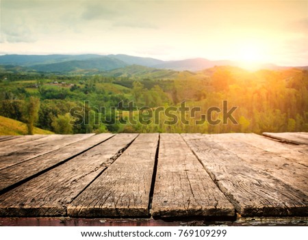 Table top and blur nature of the background Royalty-Free Stock Photo #769109299