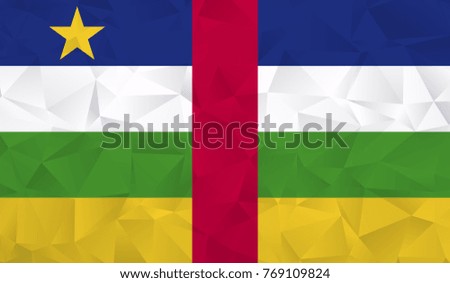 Central African Republic flag - geometric rumpled triangular low poly style gradient graphic, polygonal design for your. Vector illustration eps 10.