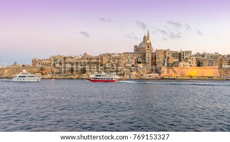 Valletta skyline with the St. Pauls Cathedral