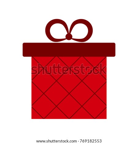 Wrapped present isolated on white background, Vector illustration