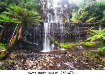 Russell Falls in Mt Field National Park near Hobart in Tasmania, Australia 