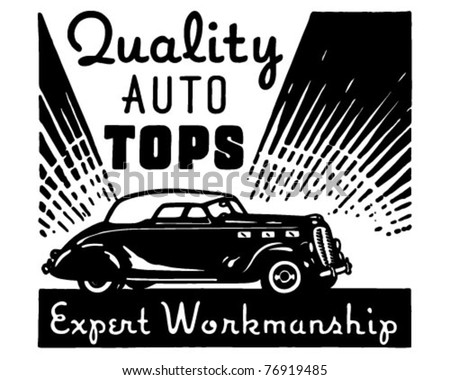 Quality Auto Tops - Retro Ad Art Banner
