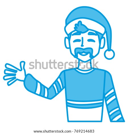 Young man with santa claus hat