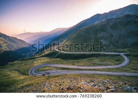 Transfagarasan highway, probably the most beautiful road in the world, Europe, Romania (Transfagarashan) Royalty-Free Stock Photo #769238260