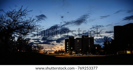 A night landscape view of a university