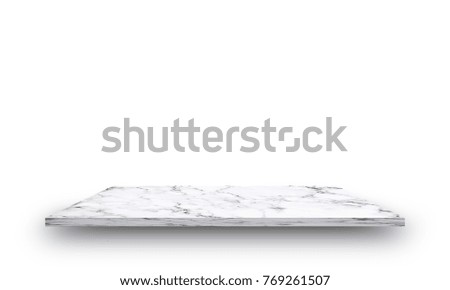 White marble floor on white background.