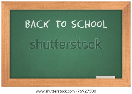 Back to school text white on blackboard