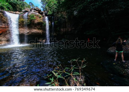 The Heaw Suwat waterfall is one of the waterfalls in Khao Yai National Park.