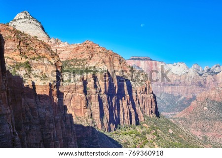 Canyon in the Zion National Park, Utah, USA.