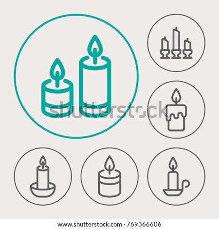 Candle vector line icons. Religion and sacred symbol.
