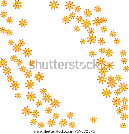 Bright Confetti with gentle flowers, bright colorful background, cute and fun decoration. Floral pattern. Vector illustration for celebration, party, carnival, festive holiday, party and Your project.