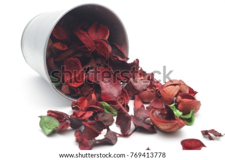 Christmas Ornament, Red Potpourri,Red Ball ,Dried Flowers