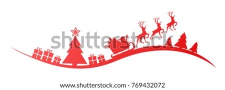 Panoramic Christmas decoration isolated on white background. Vector.